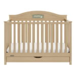 Graco Story Customizable 5-in-1 Convertible Crib with Drawer and Premium Crib & Toddler Mattress Bundle, Pebble Gray