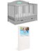 Graco Story Customizable 5-in-1 Convertible Crib with Drawer and Premium Crib & Toddler Mattress Bundle, Pebble Gray