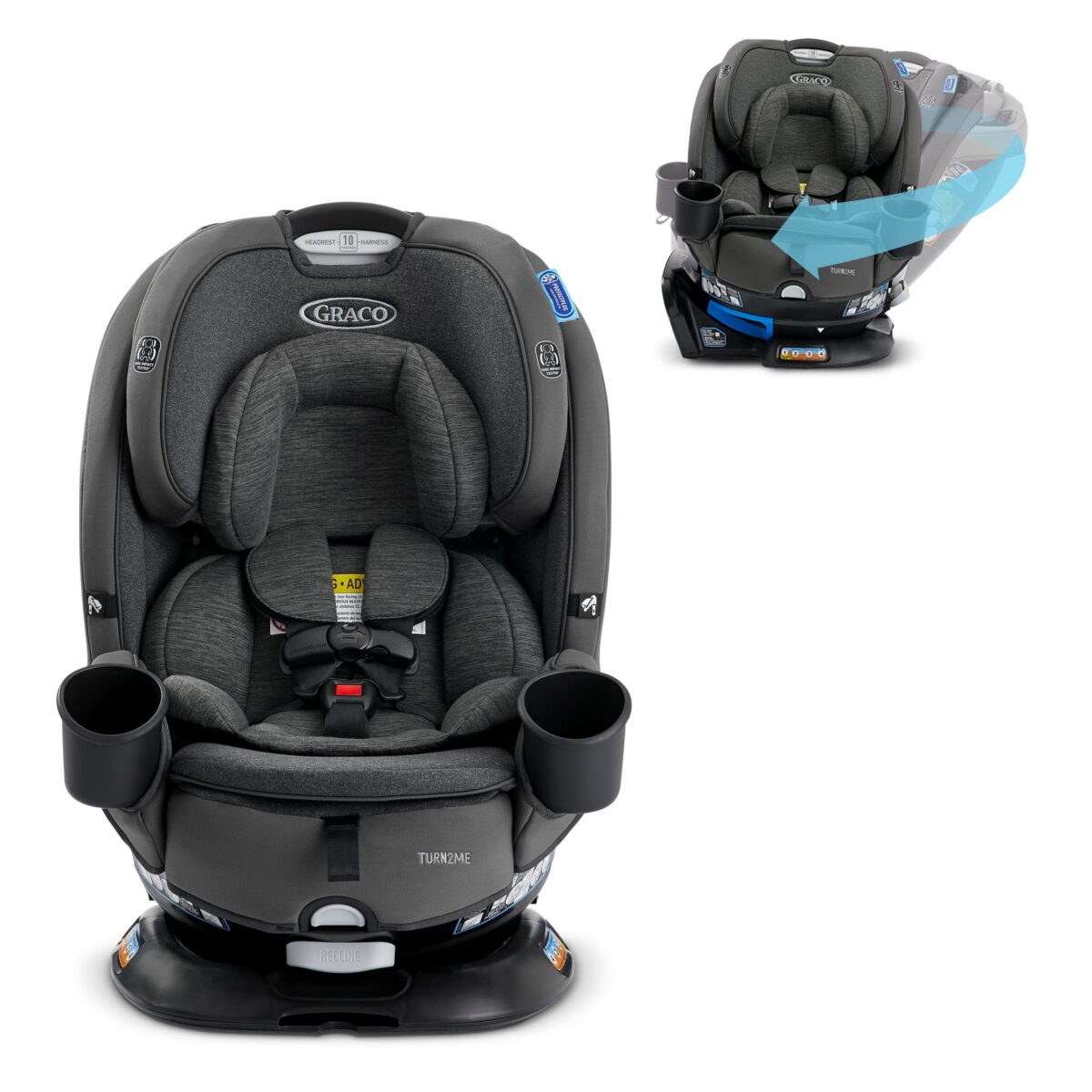 Graco Turn2Me 3-in-1 Car Seat, Rotating Convertible Car Seat, Easy Installation, Manchester