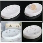 Guichaokj Bar Soap Holder for Shower Marble Dish Tray Home Accents Decor Dishes Bathroom Container White