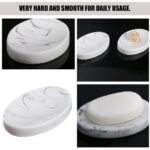 Guichaokj Bar Soap Holder for Shower Marble Dish Tray Home Accents Decor Dishes Bathroom Container White