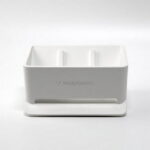 Habitamin Slanted soap Dish with suction cup, self-draining & Drying, Fast Natural soap Saver for Bathroom, Shower tub & Kitchen Sink Household (2 PCS, White)