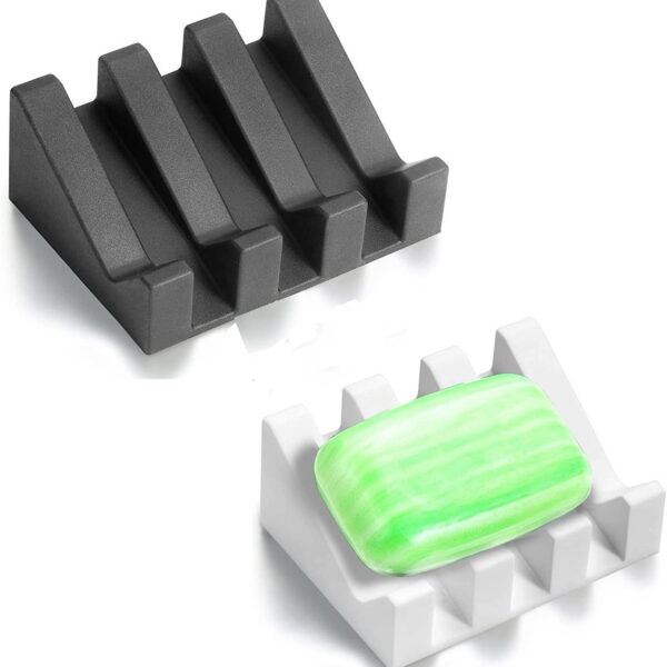 Hancelant Silicone Self Draining Waterfall Soap Dish and Holder 2 Counts