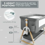 HARPPA 3 in 1 Baby Bassinet Bedside Sleeper, Height Adjustable, Easy Folding, Gray