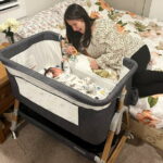 HARPPA 3 in 1 Baby Bassinet Bedside Sleeper, Height Adjustable, Easy Folding, Gray
