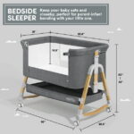 HARPPA 3 in 1 Baby Bassinet Bedside Sleeper, Height Adjustable, Easy Folding, Gray