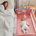 HARPPA 5 in 1 Portable Playard and Bassinet for Girl from Newborn to Toddler, Easy Folding, Pink