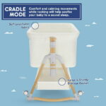 HARPPA Baby Bassinet Bedside Sleeper - 3-in-1 Cradle for Newborns, with Storage & Wheels, White
