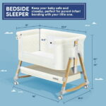 HARPPA Baby Bassinet Bedside Sleeper - 3-in-1 Cradle for Newborns, with Storage & Wheels, White