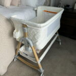 HARPPA Baby Bassinet Bedside Sleeper - 3-in-1 Cradle for Newborns, with Storage & Wheels, White