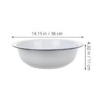 Hemoton Enamel Washing Basin Enamelware Bowls Soap Dish Large White