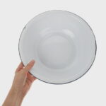 Hemoton Enamel Washing Basin Enamelware Bowls Soap Dish Large White