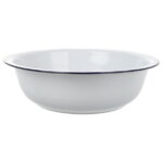 Hemoton Enamel Washing Basin Enamelware Bowls Soap Dish Large White
