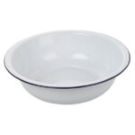 Hemoton Enamel Washing Basin Enamelware Bowls Soap Dish Large White