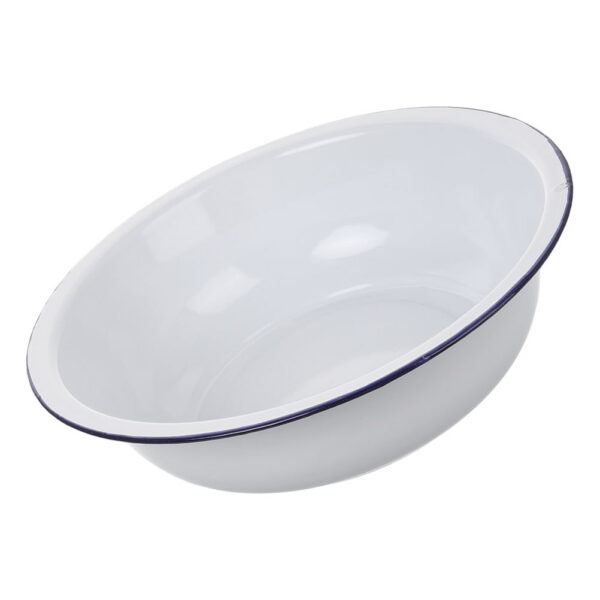 Hemoton Enamel Washing Basin Enamelware Bowls Soap Dish Large White