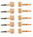 Hotpom Corn Shaped Cigar Pipe, 10Pcs Natural Corn Cob Pipe Prop Accessory Set, Miniature Straight Black Stem and Light Brown Stem, Lightweight Durable Design for Beginner