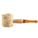 Hotpom Corn Shaped Cigar Pipe, 10Pcs Natural Corn Cob Pipe Prop Accessory Set, Miniature Straight Black Stem and Light Brown Stem, Lightweight Durable Design for Beginner