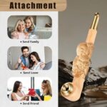 Hotpom Handcrafted Wooden Pipe with Copper Pot Filter, Enhanced Flavor & Cleanliness, Detachable and Washable, Intricate Carved Portable Pixiu Pipe