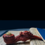 Hotpom Handmade Pipe, Natural Wood Pipe with Unique Carvings, Collector's Item Gift for Collectors, High-quality Craftsmanship Lightweight & Portable for Home
