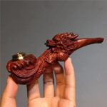 Hotpom Handmade Pipe, Natural Wood Pipe with Unique Carvings, Collector's Item Gift for Collectors, High-quality Craftsmanship Lightweight & Portable for Home
