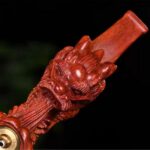 Hotpom Handmade Pipe, Natural Wood Pipe with Unique Carvings, Collector's Item Gift for Collectors, High-quality Craftsmanship Lightweight & Portable for Home