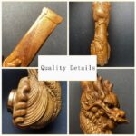 Hotpom Handmade Pipe, Natural Wood Pipe with Unique Carvings, Collector's Item Gift for Collectors, High-quality Craftsmanship Lightweight & Portable for Home