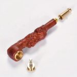 Hotpom Handmade Wood Pipe, with Intricate Carved Pattern Small and Exquisite, Portable Detachable Design and Easy to Clean for Unique Experience for Pipe Lovers