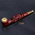Hotpom Handmade Wood Pipe, with Intricate Carved Pattern Small and Exquisite, Portable Detachable Design and Easy to Clean for Unique Experience for Pipe Lovers