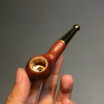 Hotpom Mini Handcrafted Sandalwood Pipe, Short Portable and Personalized, Natural Wood Grain Texture Polished Smooth Finish, Wooden Pipe for Beginner