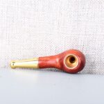 Hotpom Mini Handcrafted Sandalwood Pipe, Short Portable and Personalized, Natural Wood Grain Texture Polished Smooth Finish, Wooden Pipe for Beginner