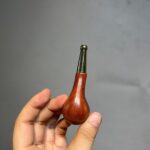 Hotpom Mini Handcrafted Sandalwood Pipe, Short Portable and Personalized, Natural Wood Grain Texture Polished Smooth Finish, Wooden Pipe for Beginner