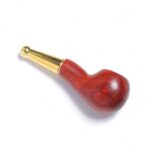 Hotpom Mini Handcrafted Sandalwood Pipe, Short Portable and Personalized, Natural Wood Grain Texture Polished Smooth Finish, Wooden Pipe for Beginner