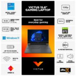 HP Victus 15.6 inch FHD 144Hz IPS Windows Gaming Laptop Intel Core i5-13420H 16GB RAM 512GB SSD RTX 4050 Mica Silver