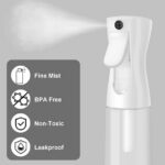 Huauoo Plastic Spray Bottles 2 Pack, Stream Water Bottle for Cleaning Solutions, Plants, Pet, Essential Oils, Hair, Cooking