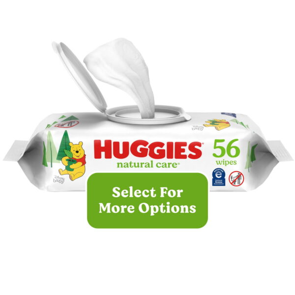 Huggies Natural Care Sensitive Baby Wipes, Unscented, 1 Pack, 56 Total Count (Select for More)