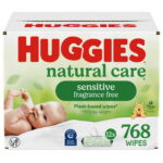 Huggies Natural Care Sensitive Baby Wipes, Unscented, 12 Flip-Top Packs, 768 Total Count (Select for More)