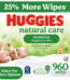 Huggies Natural Care Sensitive Baby Wipes, Unscented, 15 Pack, 960 Total Ct (Select for More)