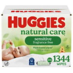 Huggies Natural Care Sensitive Baby Wipes, Unscented, 24 Packs, 1344 Total Count (Select for More)