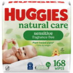 Huggies Natural Care Sensitive Baby Wipes, Unscented, 3 Pack, 168 Total Count (Select for More)