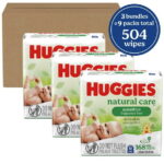 Huggies Natural Care Sensitive Baby Wipes, Unscented, 3 Pack, 168 Total Count (Select for More)