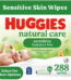 Huggies Natural Care Sensitive Baby Wipes, Unscented, 6 Pack, 288 Total Ct