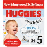 Huggies Snug & Dry Baby Diapers, Size 5 (27+ lbs), 84 Count (Select for More)
