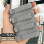 iSoapStone Premium Self-Draining Silicone Soap Dish: Waterfall Bar Holder Tray with Drain Saver, Anti-Slip Kitchen & Bathroom Accessory for Sponges and Bar Soaps -...