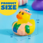 Joyfy 120 Pcs Rubber Ducks, Mini Rubber Duckie Toys with Mesh Carry Bag for Kids Baby Bath Shower Toys, Birthday Gifts, Summer Beach Pool Activity, Party Favors