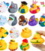 Joyfy 15 Pcs Rubber Ducks, Random Assortment Mini Rubber Duckie Toys with Mesh Carry Bag for Kids Baby Bath Shower Toys, Birthday Gifts, Summer Beach Pool Activity, Party Favors