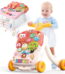 JoyStone 2-in-1 Baby Walker and Learning Push Toy with Music Table, for Toddlers 6–18 Months