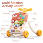 JoyStone 2-in-1 Baby Walker and Learning Push Toy with Music Table, for Toddlers 6–18 Months