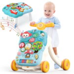 JoyStone 2-in-1 Baby Walker with Musical Play Table, Sit to Stand Toddler Learning Push Toys for 6-18 Months