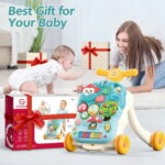 JoyStone 2-in-1 Baby Walker with Musical Play Table, Sit to Stand Toddler Learning Push Toys for 6-18 Months