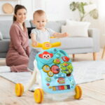 JoyStone 2-in-1 Baby Walker with Musical Play Table, Sit to Stand Toddler Learning Push Toys for 6-18 Months
